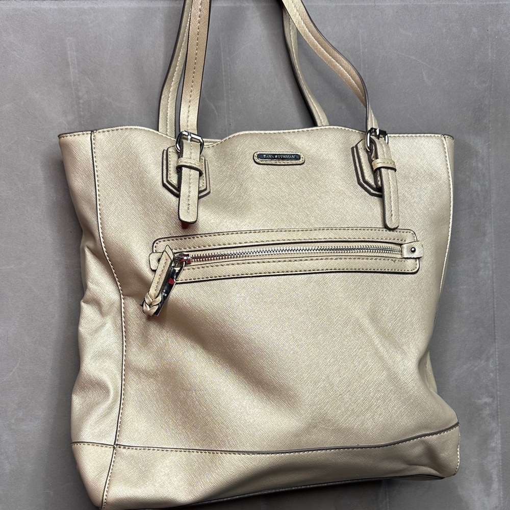 Dana‎ Buchman Large Metallic Beige Tote Bag